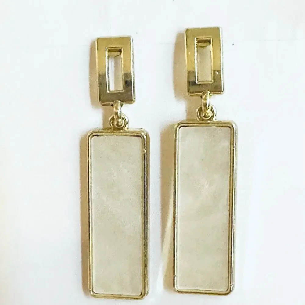 Gold Bar Drop Earrings